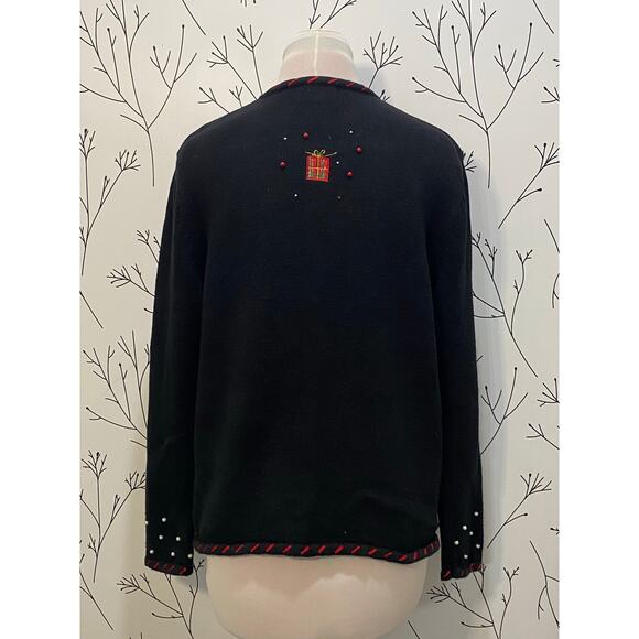 DESIGNERS ORIGINALS STUDIO JOY Christmas Present Cardigan VINTAGE Holiday MEDIUM - Picture 4 of 6